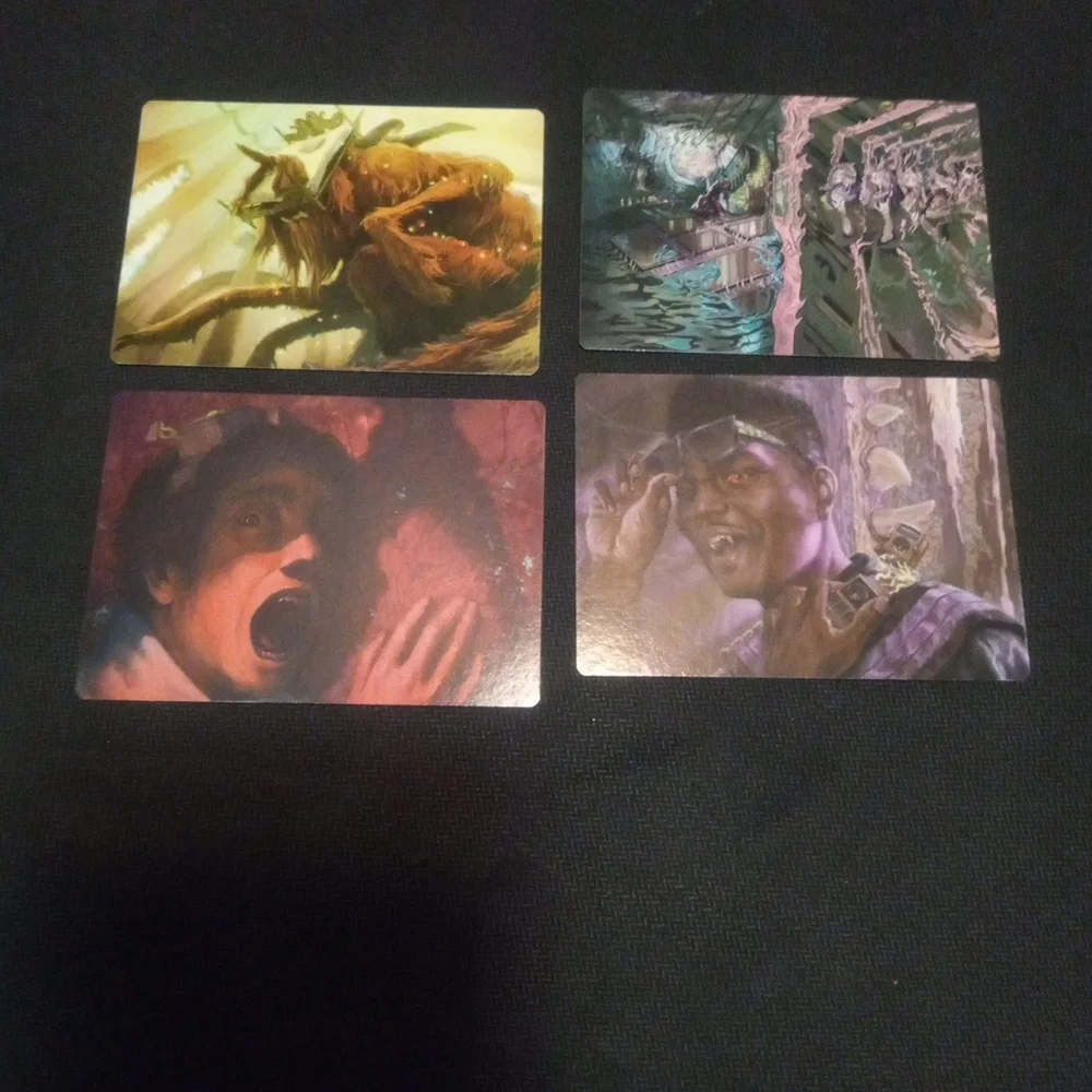 Lot Of 20 MTG Duskmourn Art Series Trading Cards With 2 Gold Stamped Signatures